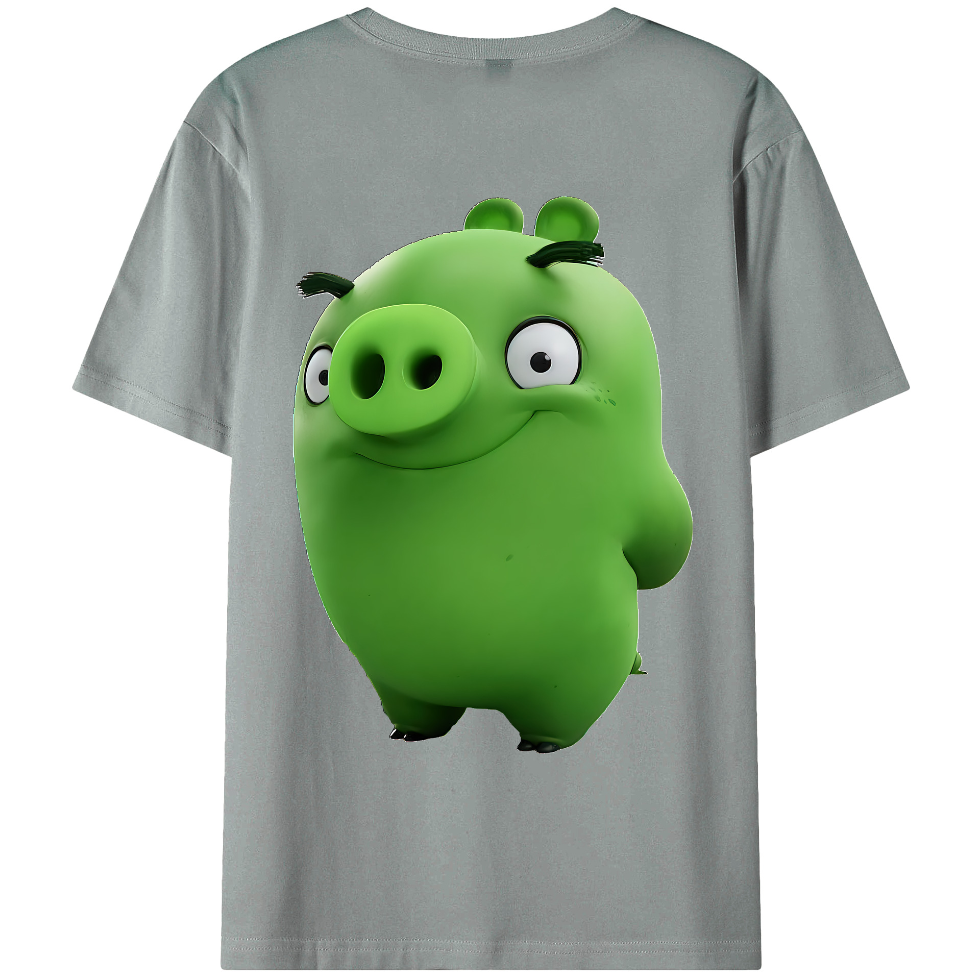 （画像用） Angry Birds アングリーバード 綿100％ メンズ半袖Tシャツ（バックプリント） 通気性